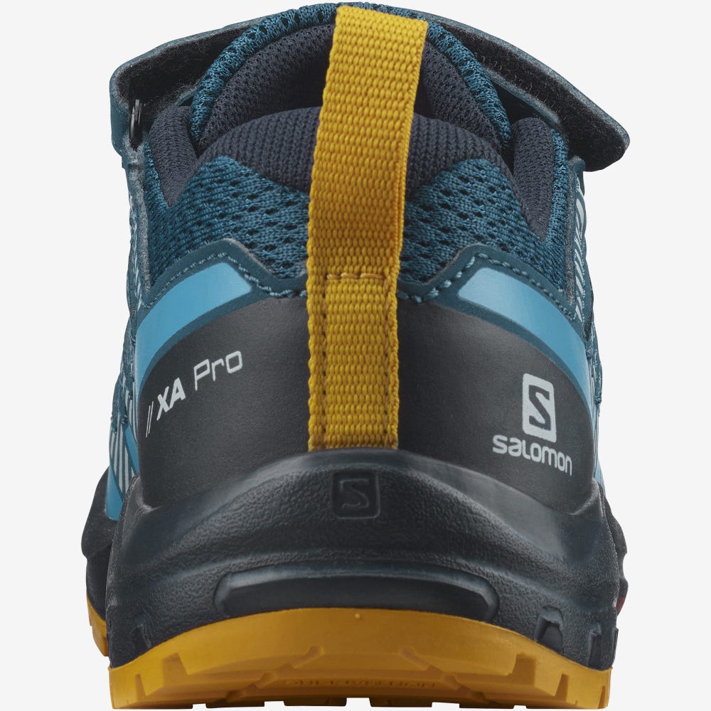 Kids' Salomon XA PRO V8 Trail Running Shoes Blue | GQET-43295