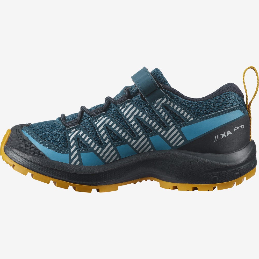 Kids' Salomon XA PRO V8 Trail Running Shoes Blue | GQET-43295