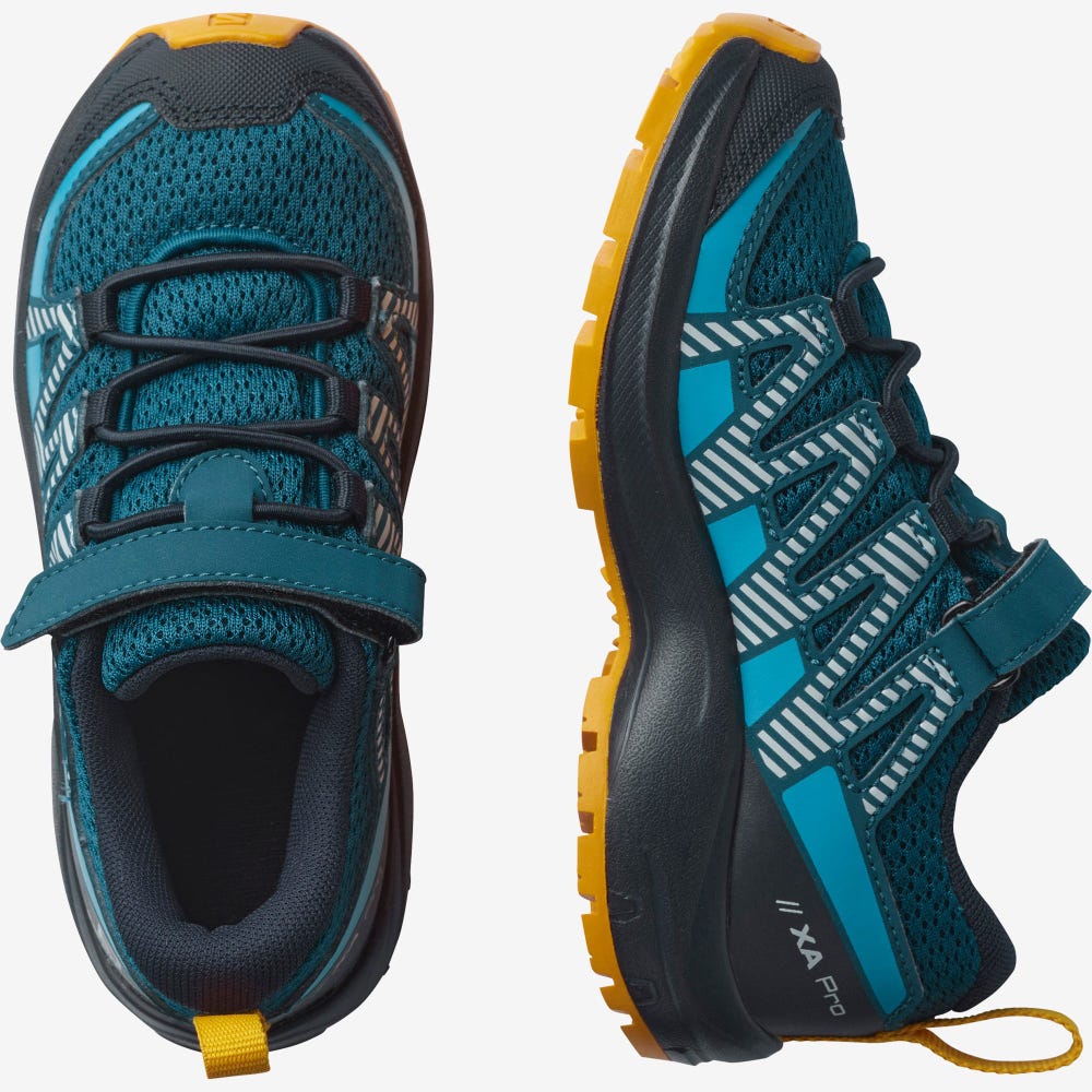 Kids' Salomon XA PRO V8 Trail Running Shoes Blue | GQET-43295