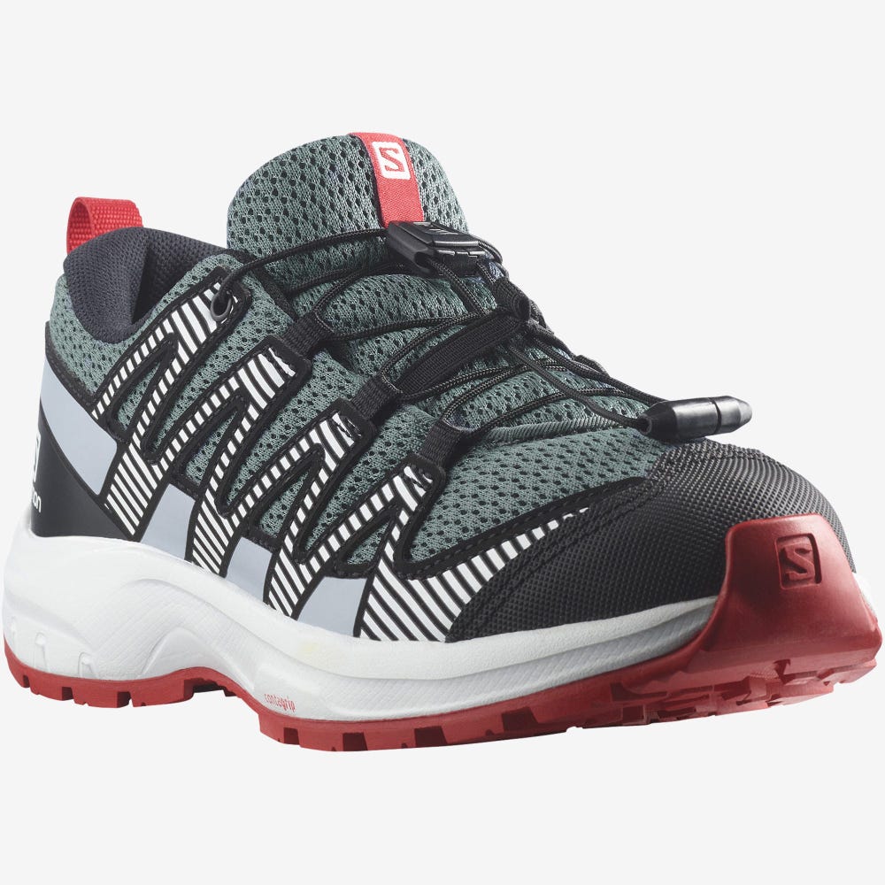 Kids' Salomon XA PRO V8 Trail Running Shoes Grey/Blue | KMVD-93842