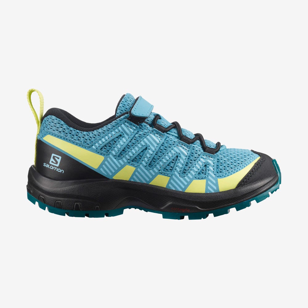 Kids\' Salomon XA PRO V8 Trail Running Shoes Blue/Black | RFPL-68904