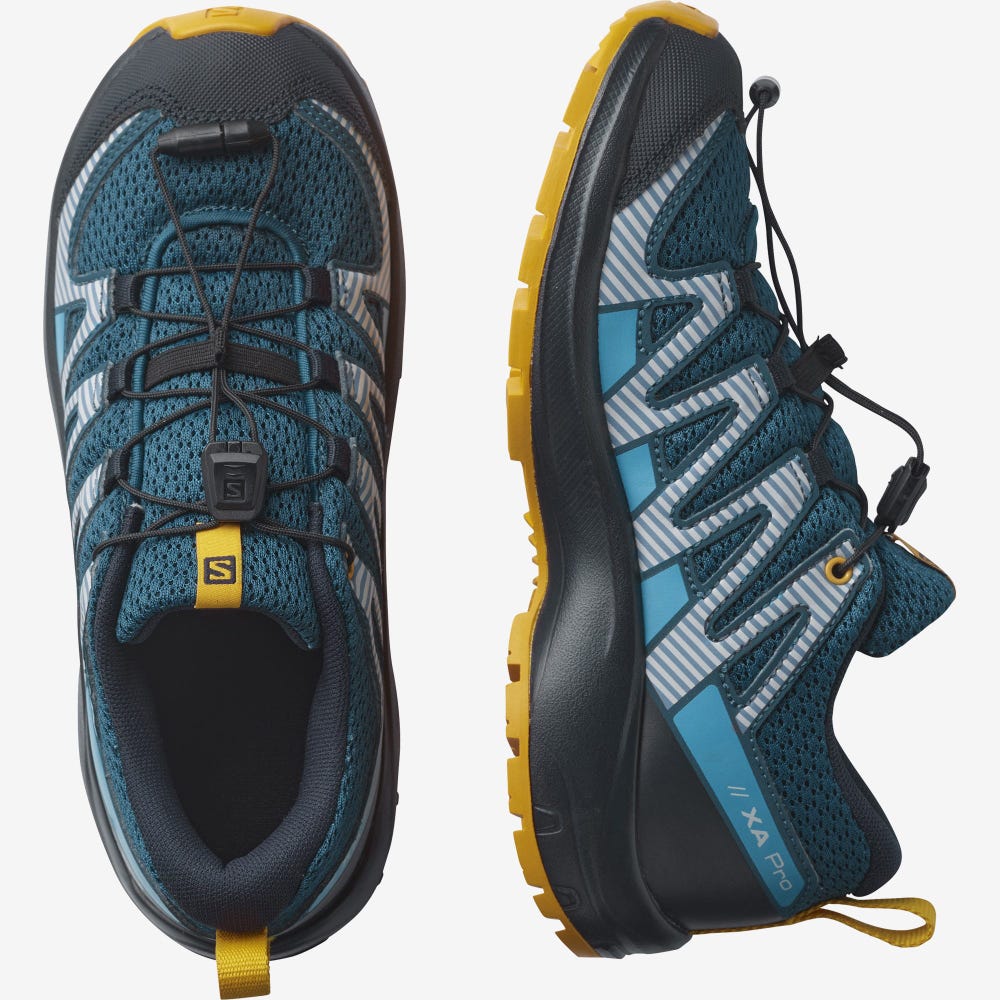 Kids' Salomon XA PRO V8 Trail Running Shoes Blue | RYOA-84630