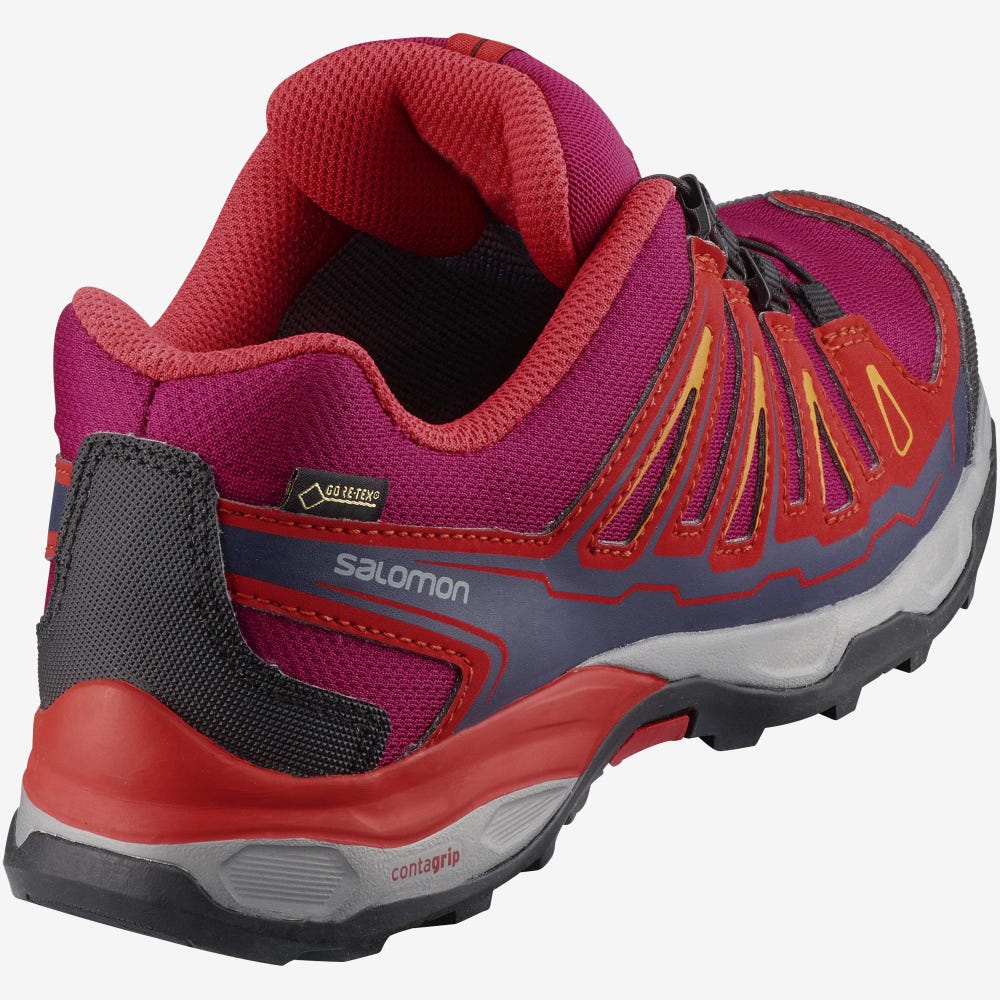 Kids' Salomon X-ULTRA MID GORE-TEX Hiking Boots Red/Light | CZEI-74290