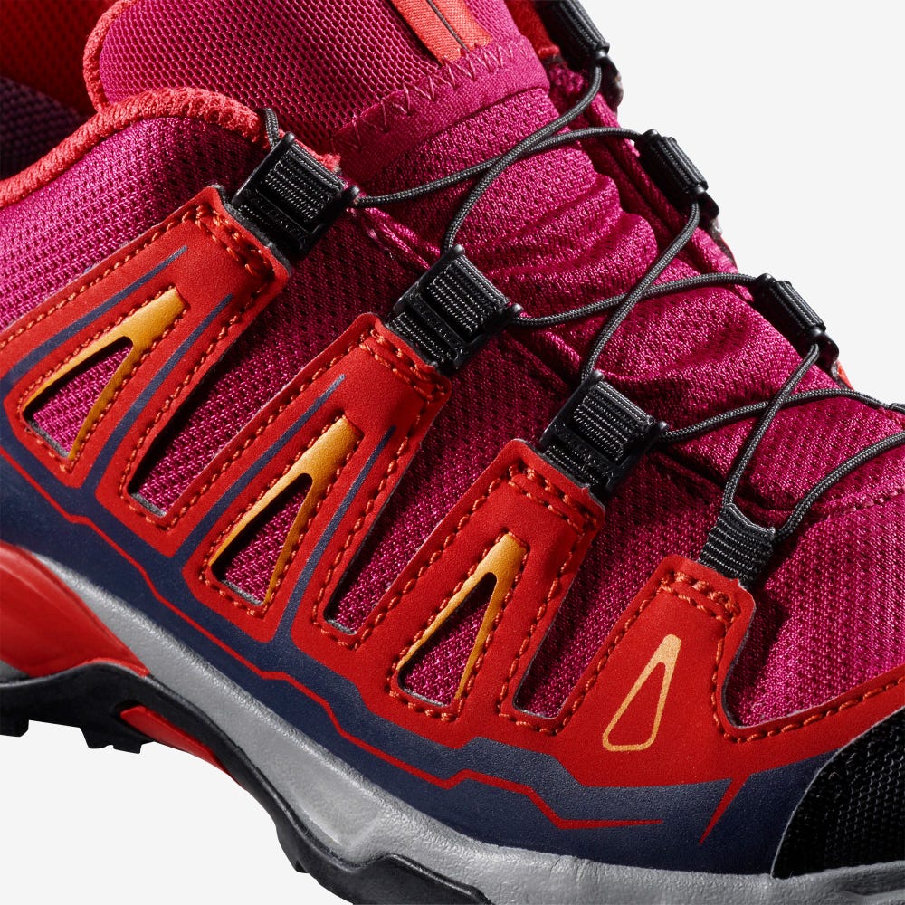 Kids' Salomon X-ULTRA MID GORE-TEX Hiking Boots Red/Light | CZEI-74290