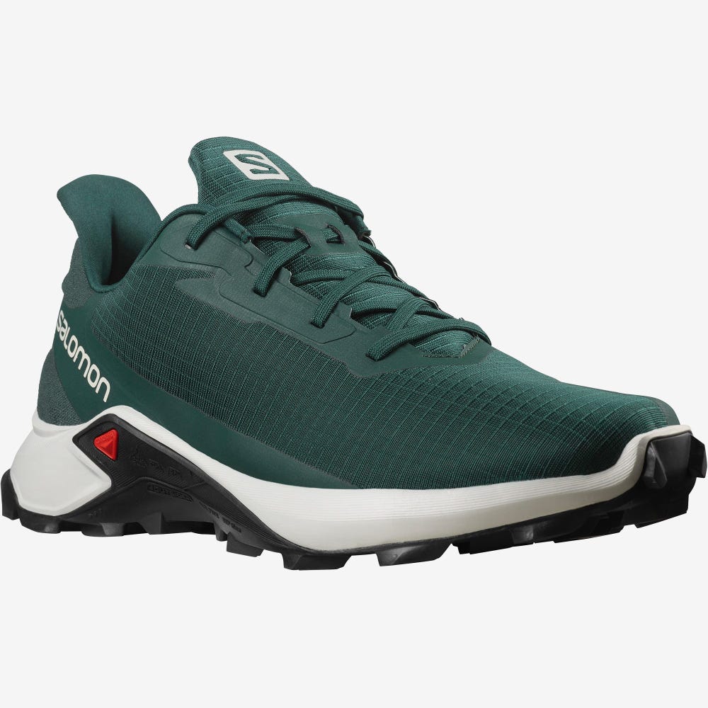 Men's Salomon ALPHACROSS 3 Trail Running Shoes Deep Green/Black | TICR-45913