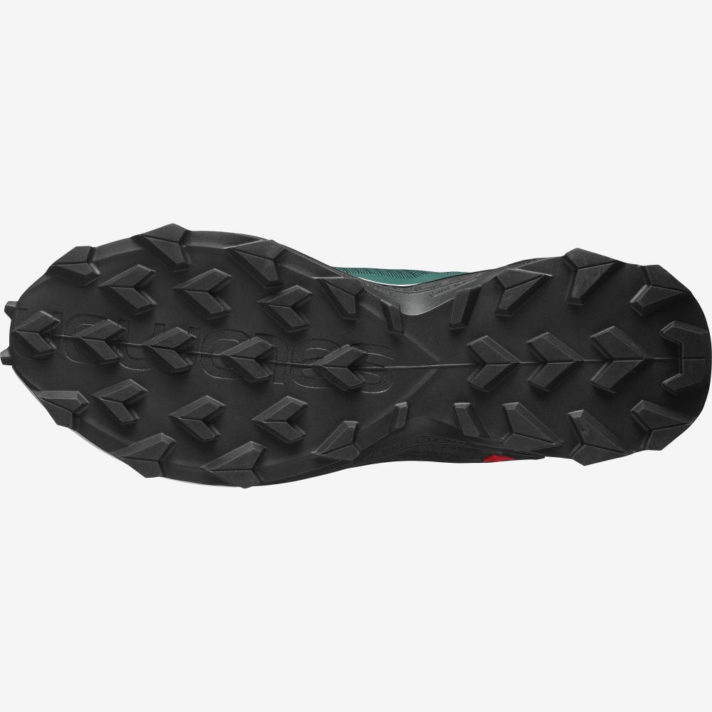 Men's Salomon ALPHACROSS 3 Trail Running Shoes Deep Green/Black | TICR-45913