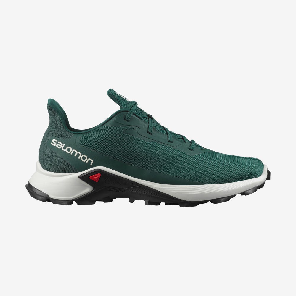 Men\'s Salomon ALPHACROSS 3 Trail Running Shoes Deep Green/Black | TICR-45913
