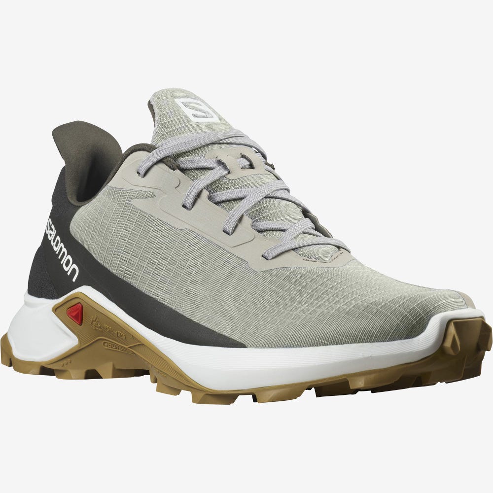 Men's Salomon ALPHACROSS 3 Trail Running Shoes Green/White | VAON-84653