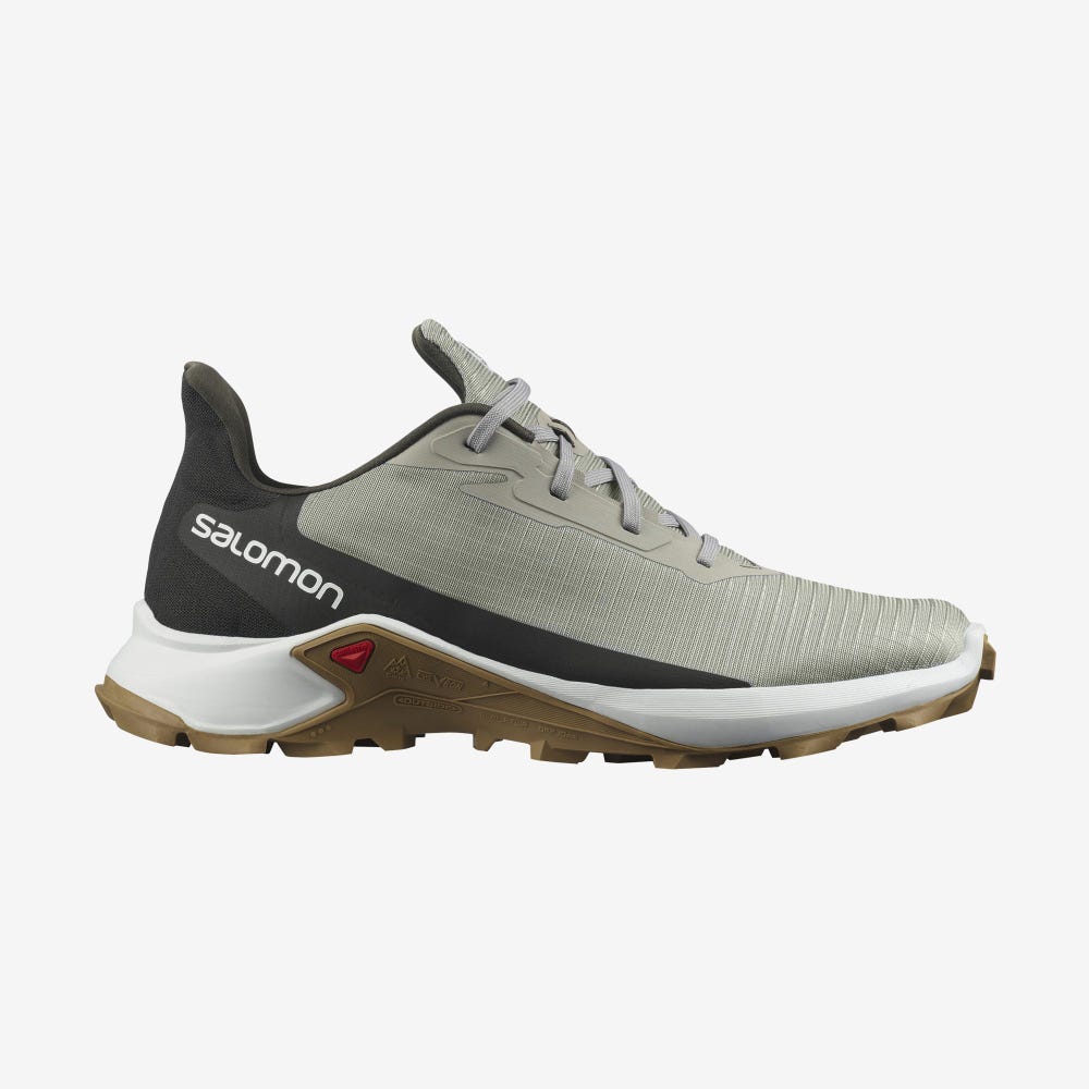 Men\'s Salomon ALPHACROSS 3 Trail Running Shoes Green/White | VAON-84653