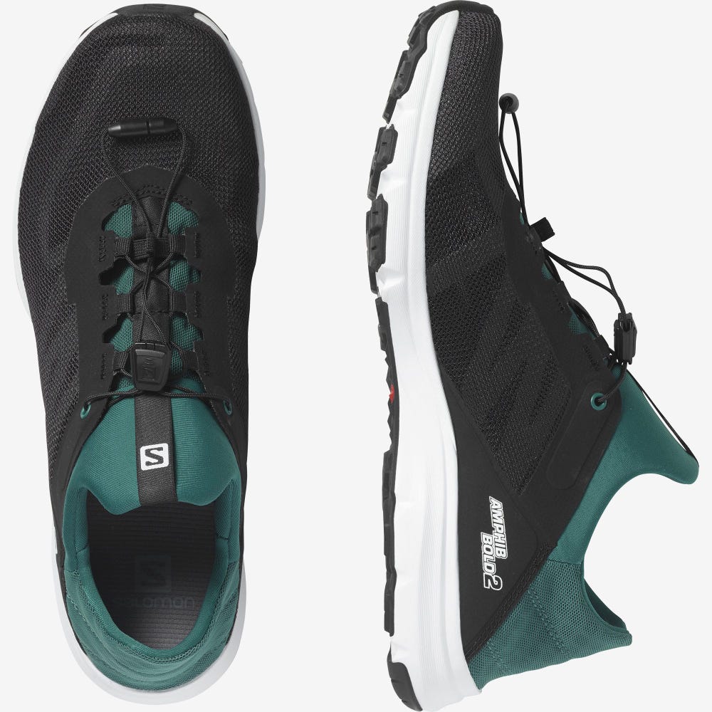 Men's Salomon AMPHIB BOLD 2 Sandals Black/White | BRPM-56231