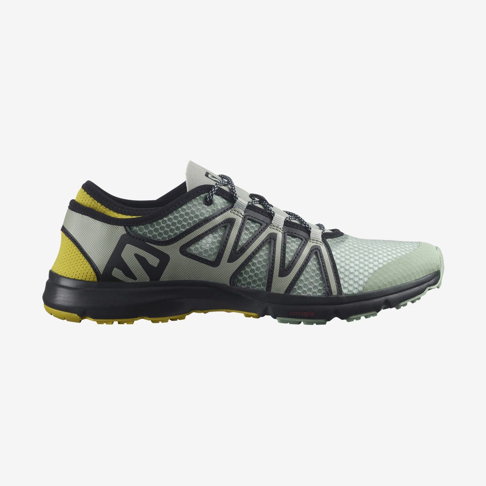 Men\'s Salomon CROSSAMPHIBIAN SWIFT 2 Sandals Green/Black | LMAD-70859