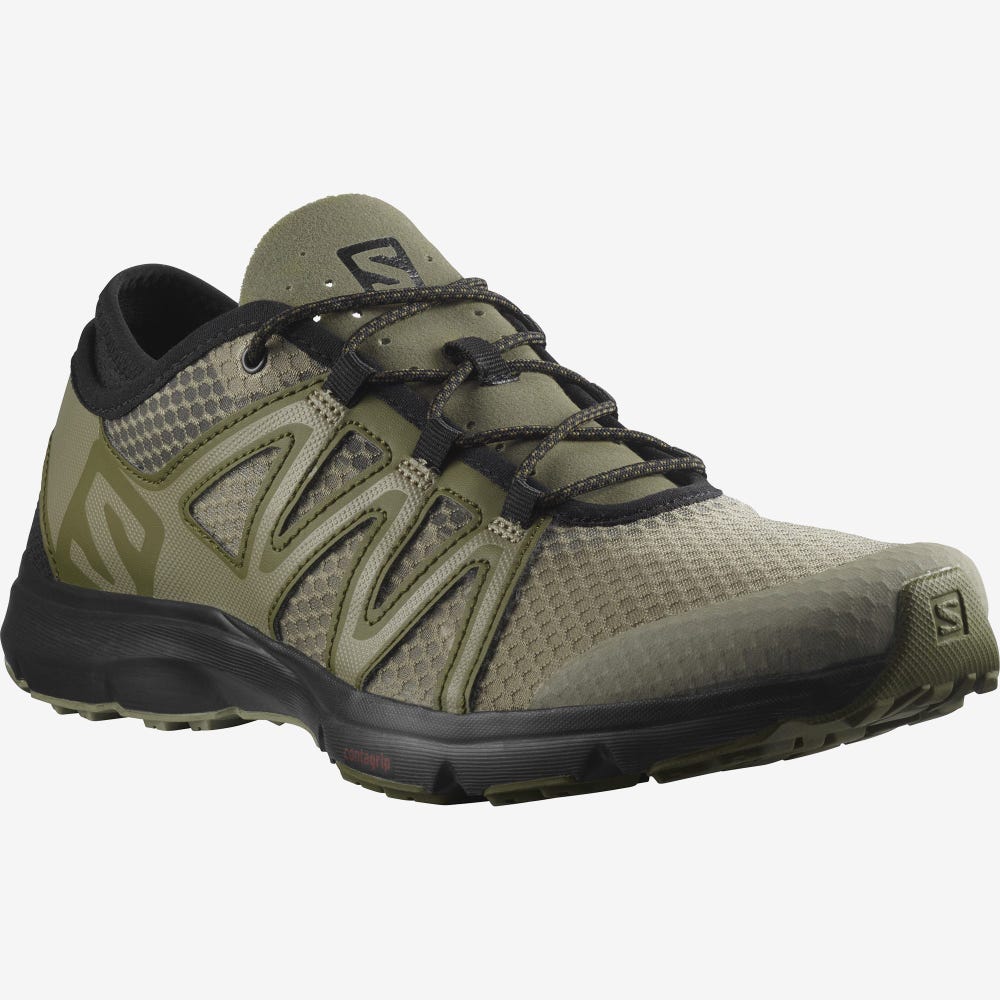 Men's Salomon CROSSAMPHIBIAN SWIFT 2 Sandals Olive/Black | RPDT-09346