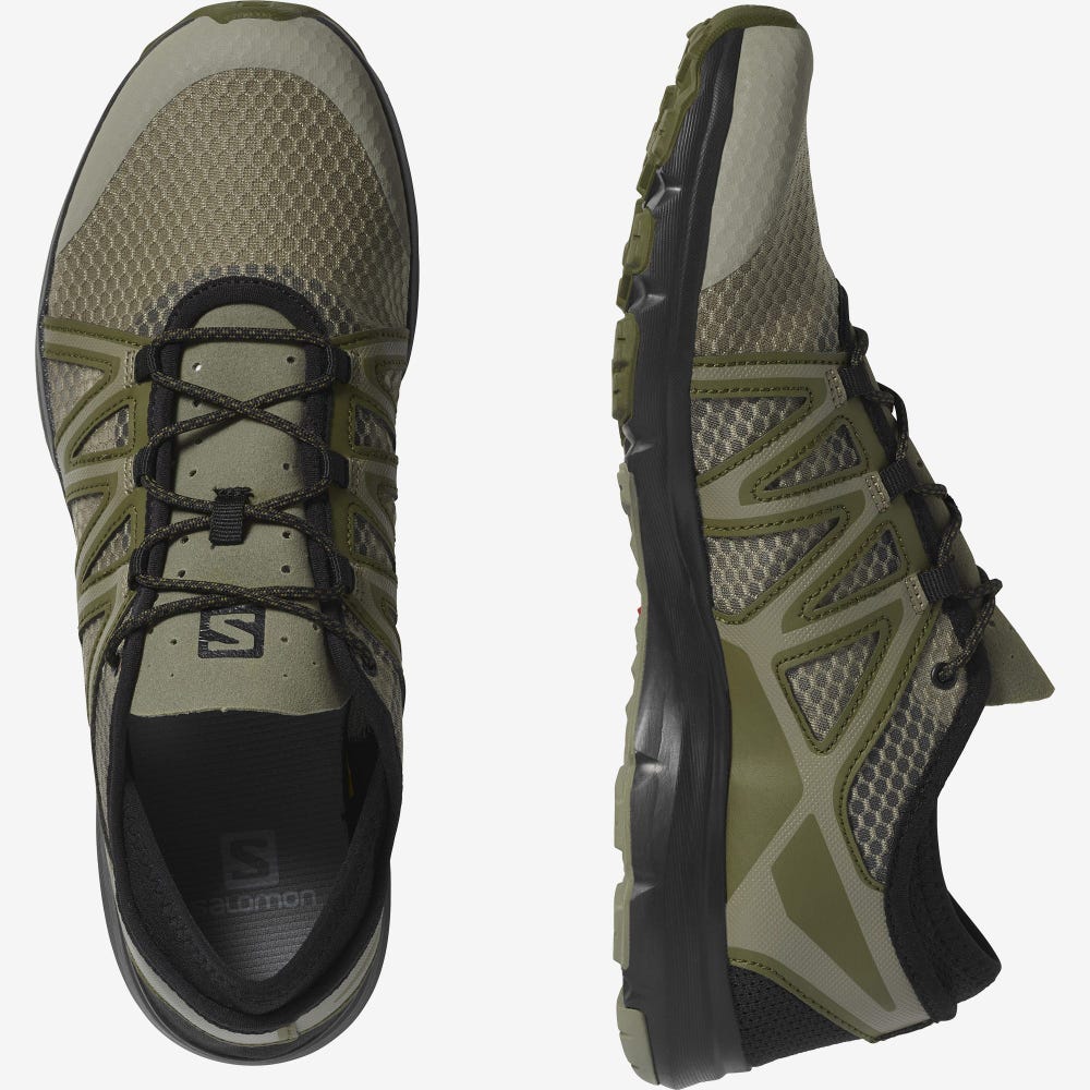 Men's Salomon CROSSAMPHIBIAN SWIFT 2 Sandals Olive/Black | RPDT-09346