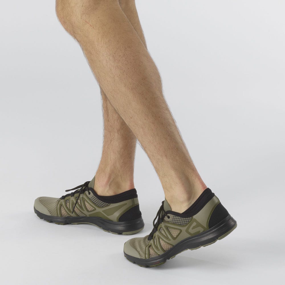 Men's Salomon CROSSAMPHIBIAN SWIFT 2 Sandals Olive/Black | RPDT-09346