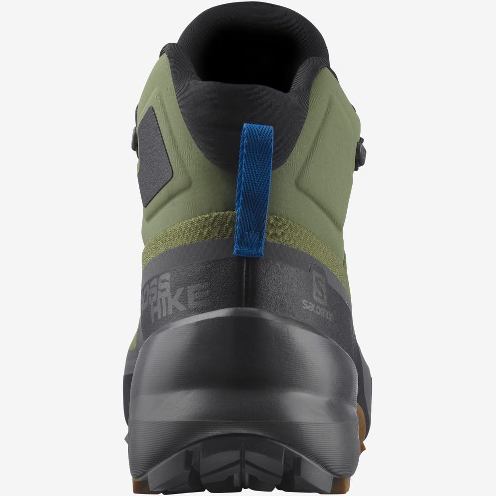 Men's Salomon CROSS HIKE MID GORE-TEX Hiking Boots Olive | HKDP-18973