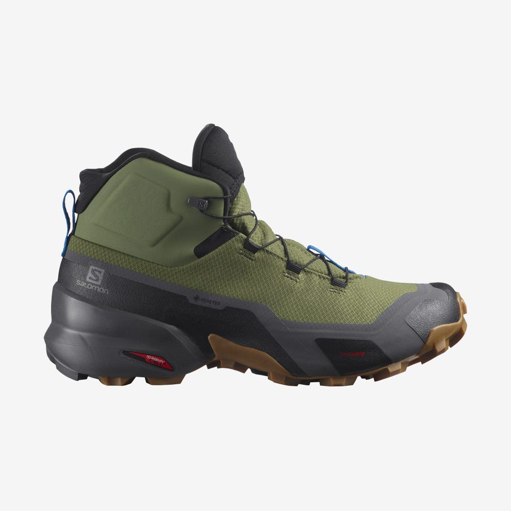 Men\'s Salomon CROSS HIKE MID GORE-TEX Hiking Boots Olive | HKDP-18973