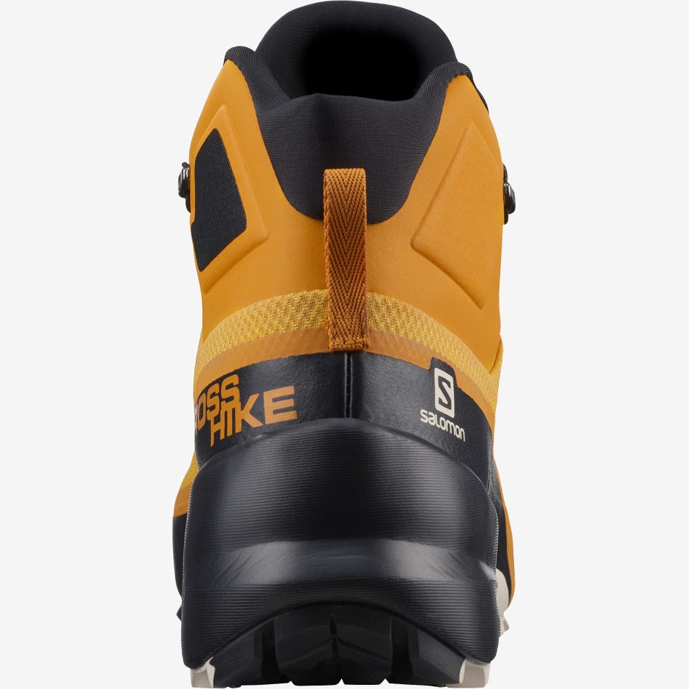 Men's Salomon CROSS HIKE MID GORE-TEX Hiking Boots Yellow/Black | MGFH-59786