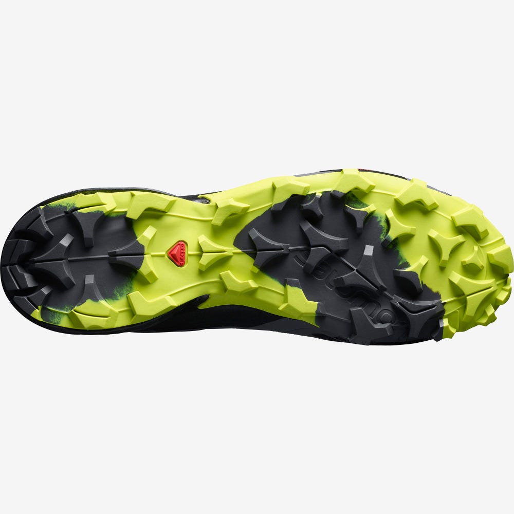 Men's Salomon CROSS HIKE MID GORE-TEX Hiking Boots Grey/Black/Light Green | VMNH-46187