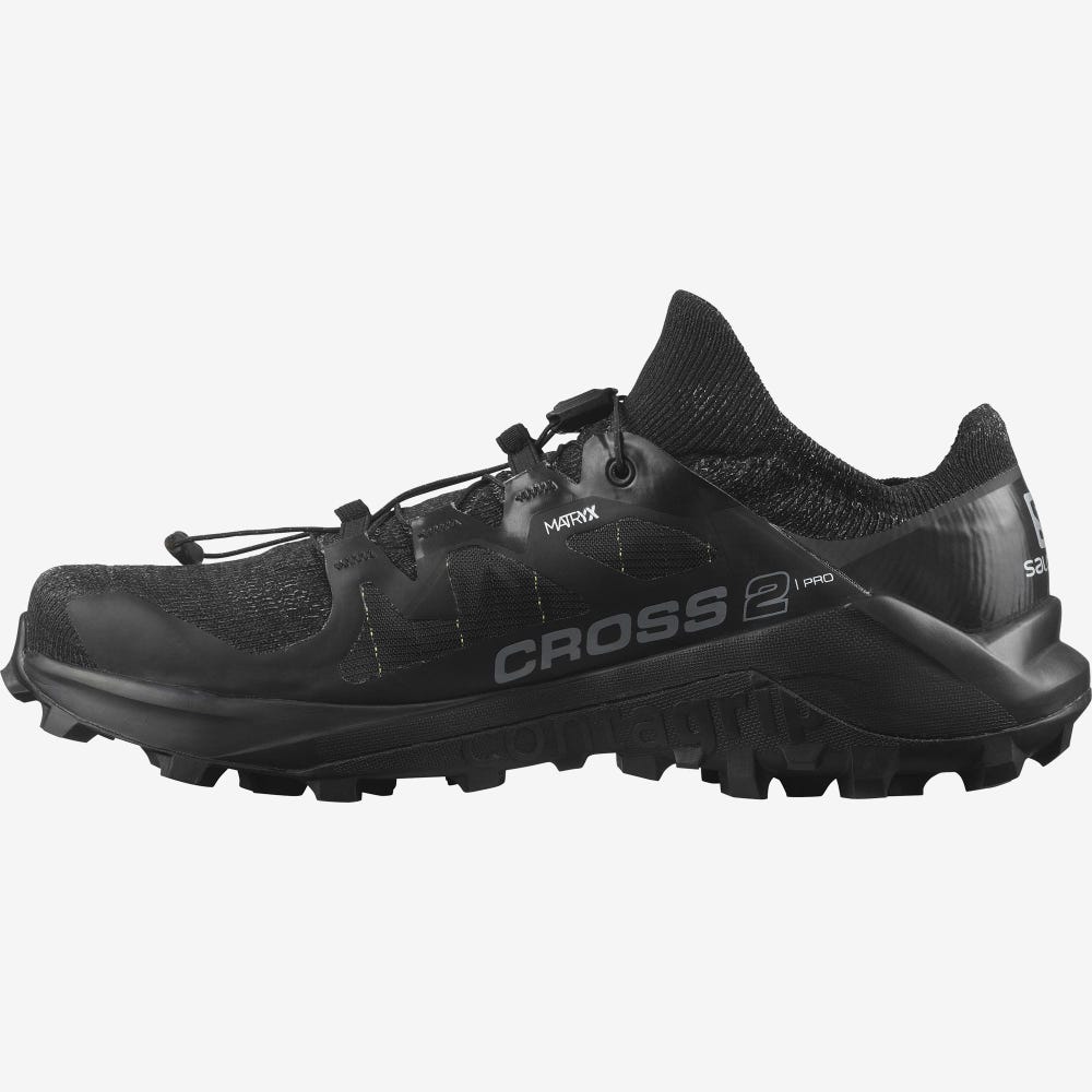 Men's Salomon CROSS PRO 2 Trail Running Shoes Black | UOCA-09635