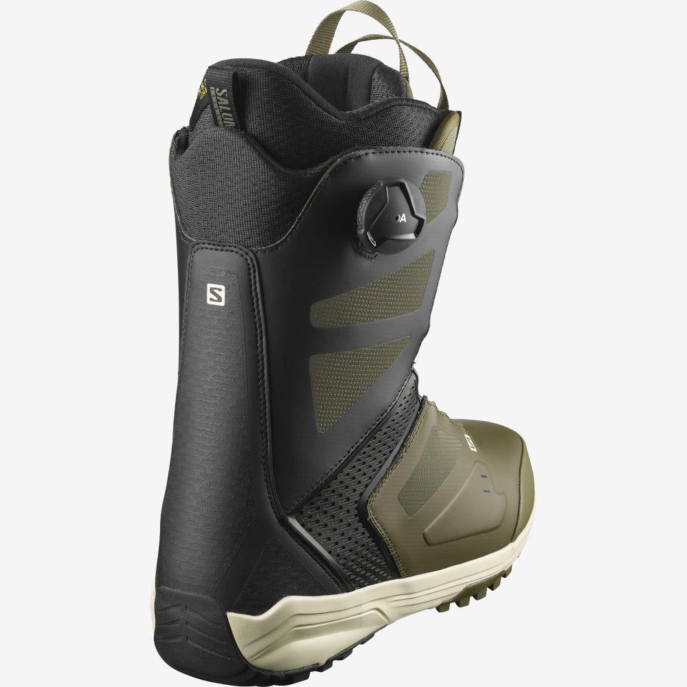 Men's Salomon DIALOGUE DUAL BOA Snowboard Boots Olive/Black | DKRL-46790