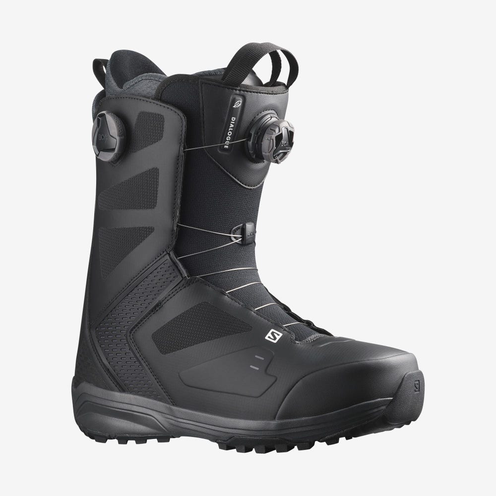 Men\'s Salomon DIALOGUE DUAL BOA WIDE JP Snowboard Boots Black | CYQH-15632