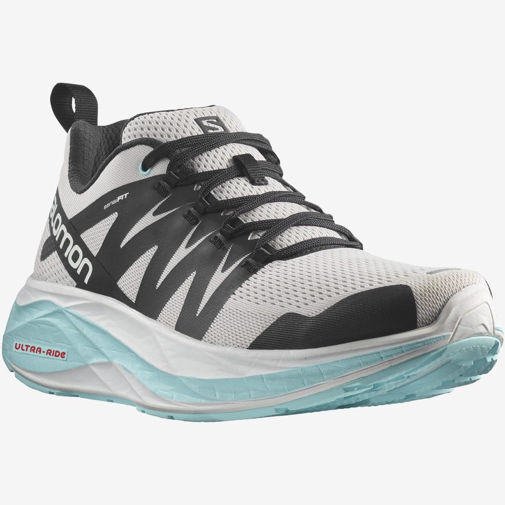 Men's Salomon GLIDE MAX Running Shoes Beige/Black/Turquoise | QHRO-01867