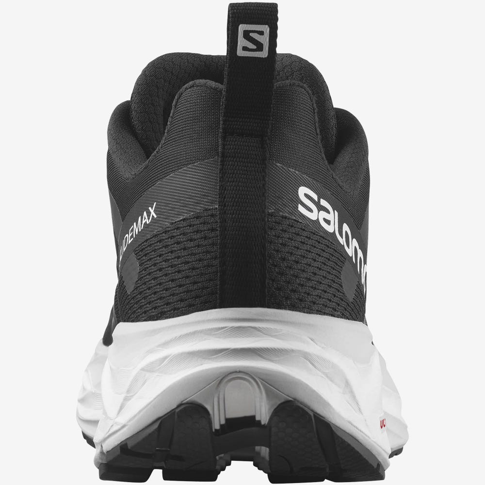 Men's Salomon GLIDE MAX Running Shoes Black/White | VAWK-58194