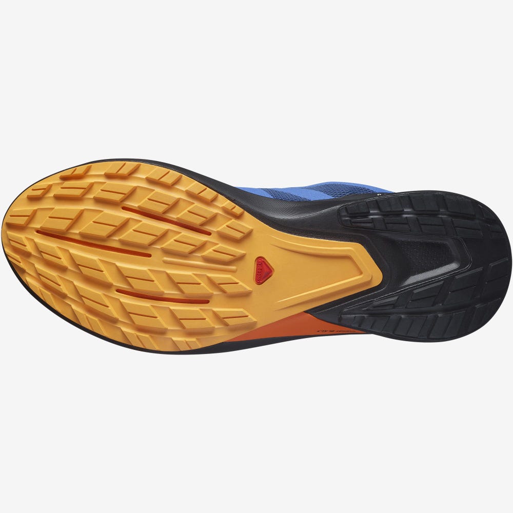 Men's Salomon HYPULSE GORE-TEX Trail Running Shoes Blue/Black/Orange | YUJB-61498