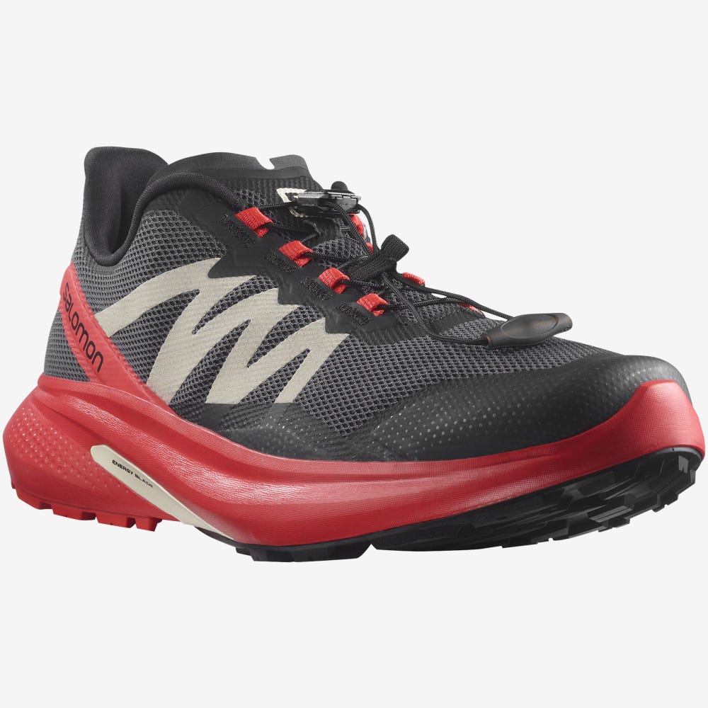 Men's Salomon HYPULSE Trail Running Shoes Grey/Red/Black | BTYC-40325