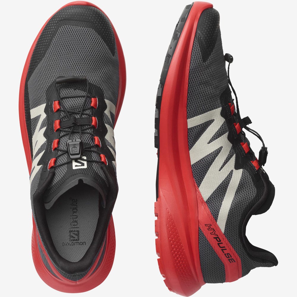 Men's Salomon HYPULSE Trail Running Shoes Grey/Red/Black | BTYC-40325