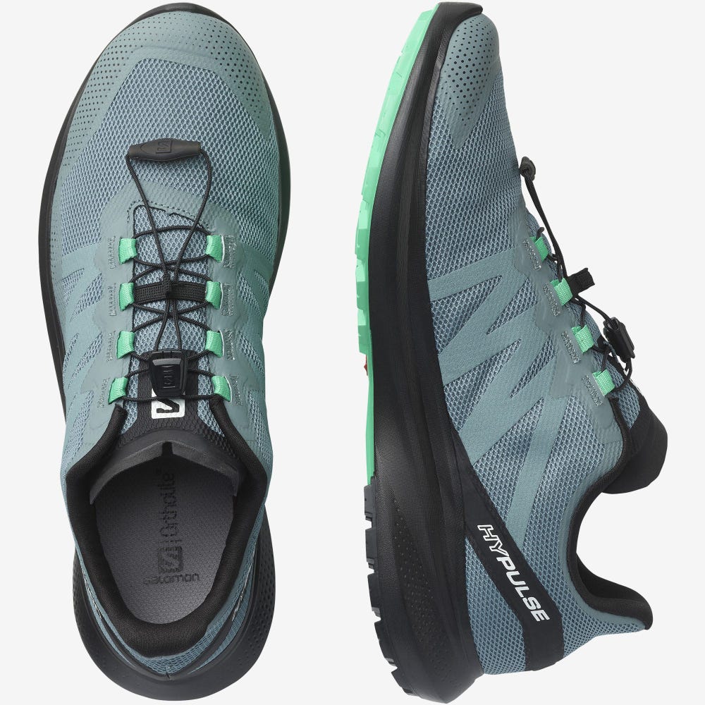 Men's Salomon HYPULSE Trail Running Shoes Blue/Black/Mint | DSPO-52063