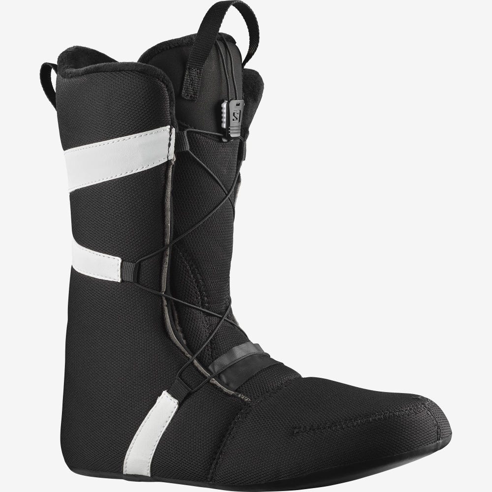 Men's Salomon LAUNCH BOA SJ BOA Snowboard Boots Black/White | HEZS-51487