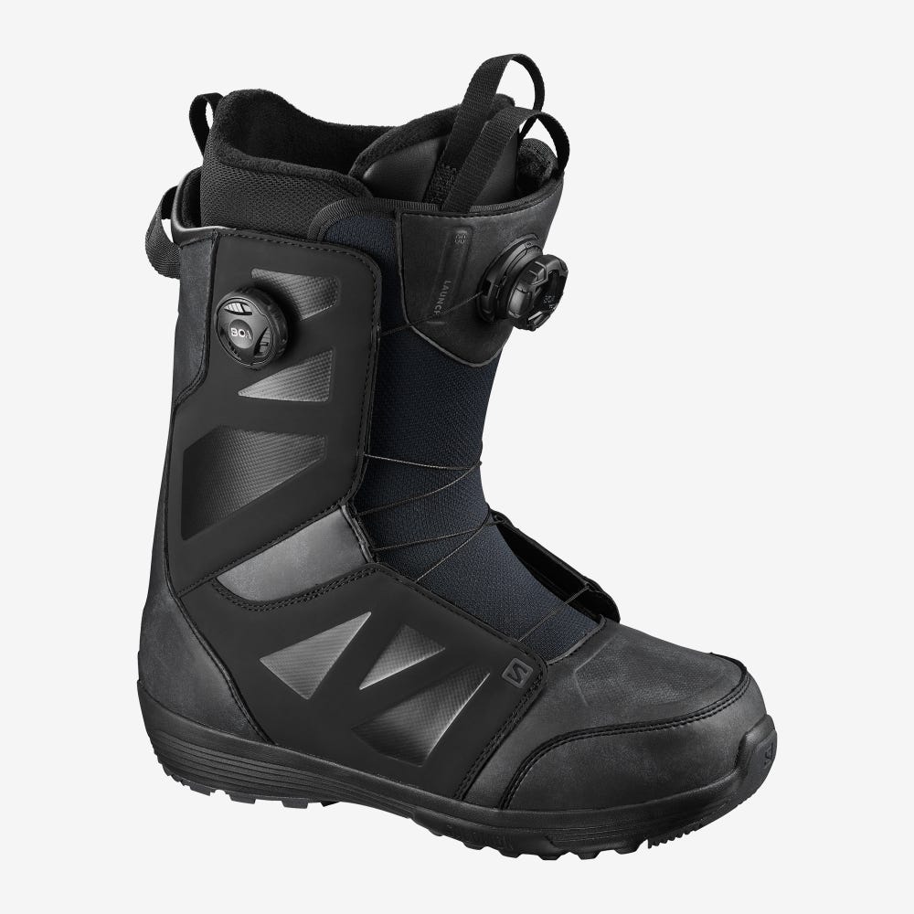 Men\'s Salomon LAUNCH BOA SJ BOA Snowboard Boots Black | QUEC-53869