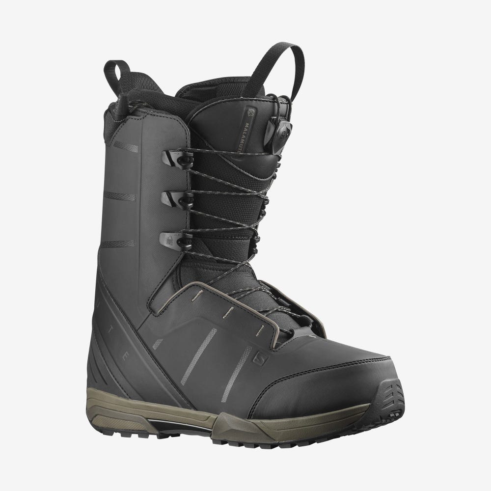 Men\'s Salomon MALAMUTE Snowboard Boots Black | XOED-85071