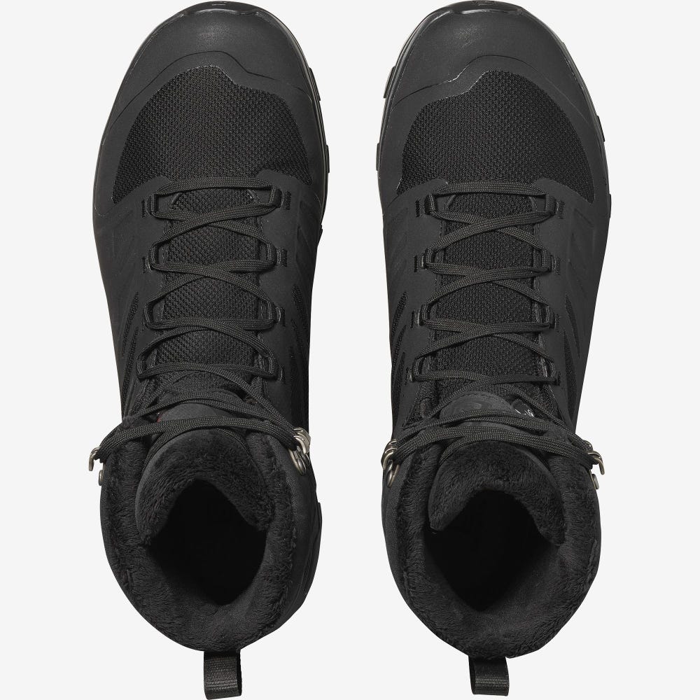 Men's Salomon OUTBLAST THINSULATE™ CLIMASALOMON™ WATERPROOF Winter Boots Black | NDIZ-37821