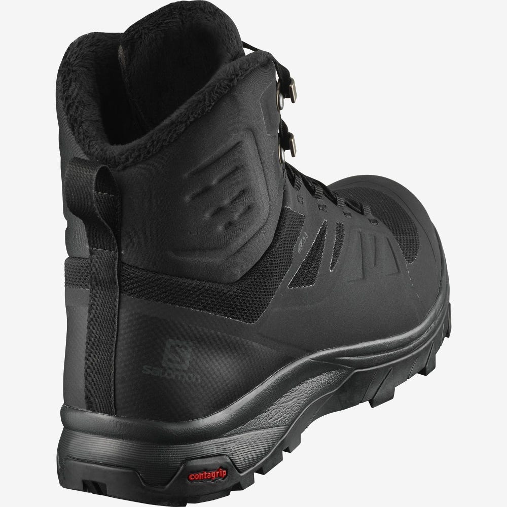 Men's Salomon OUTBLAST THINSULATE™ CLIMASALOMON™ WATERPROOF Winter Boots Black | NDIZ-37821