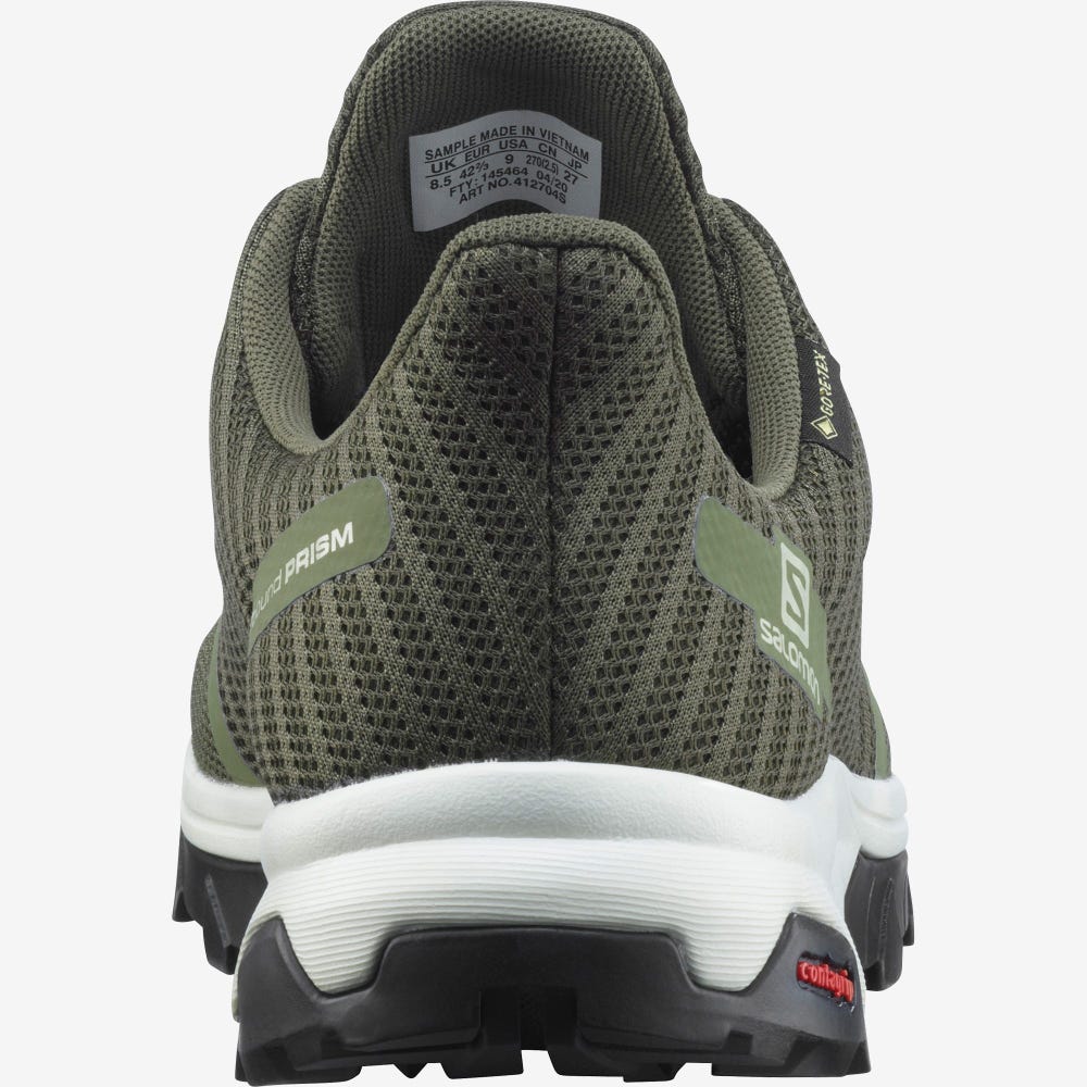 Men's Salomon OUTBOUND PRISM GORE-TEX Hiking Shoes Deep Green/Olive/Light Yellow | OBST-51429