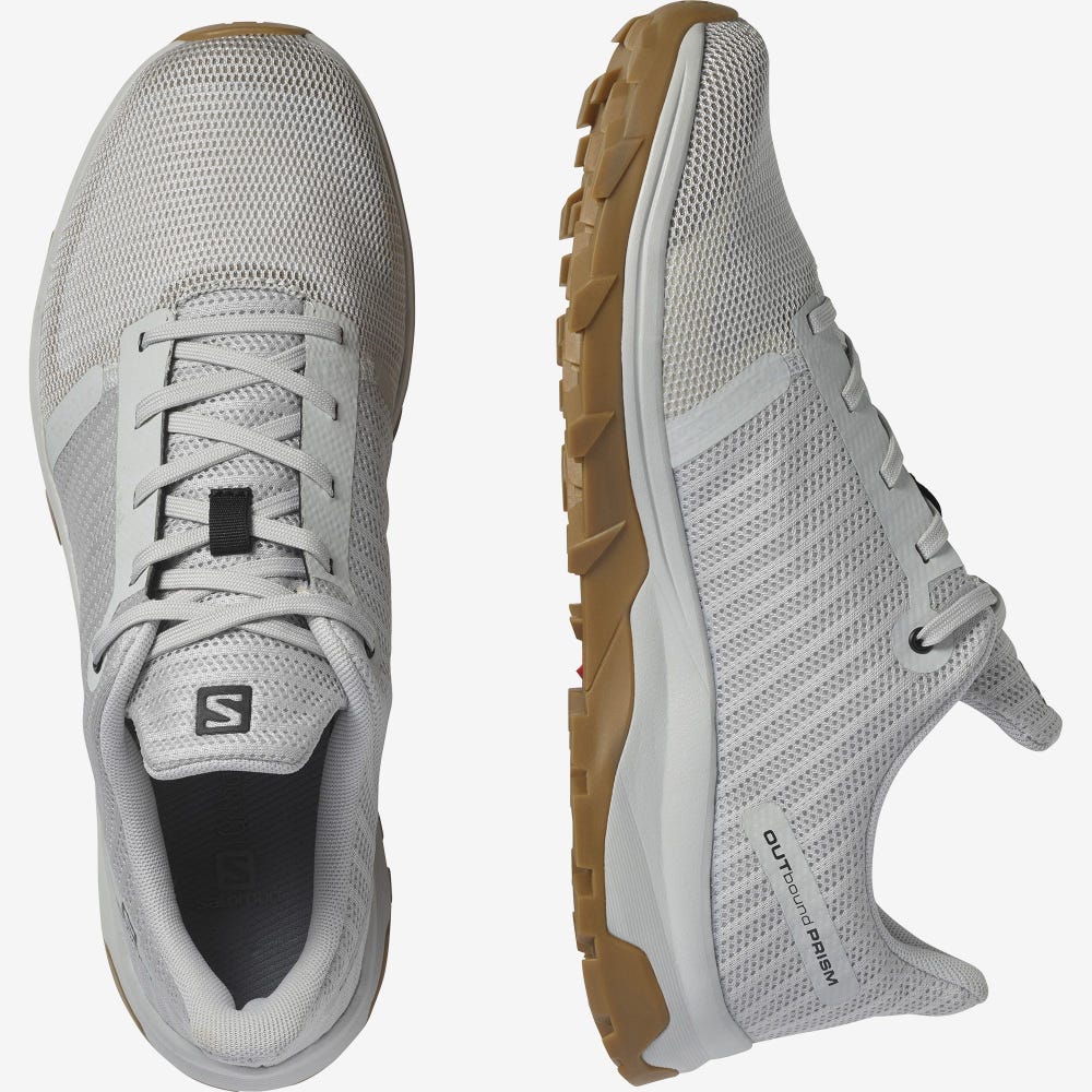 Men's Salomon OUTBOUND PRISM Hiking Shoes White | FGBV-15403
