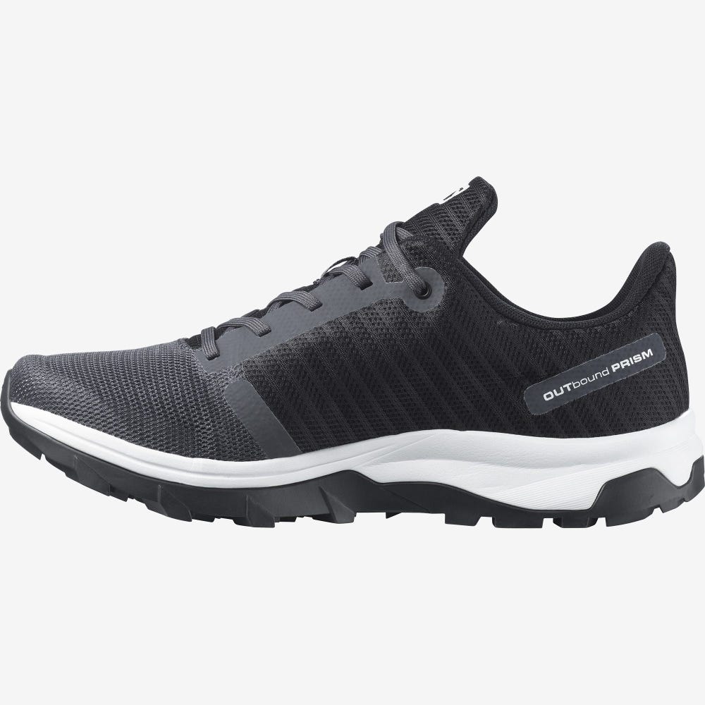 Men's Salomon OUTBOUND PRISM Hiking Shoes Grey/White/Black | NLYS-39607