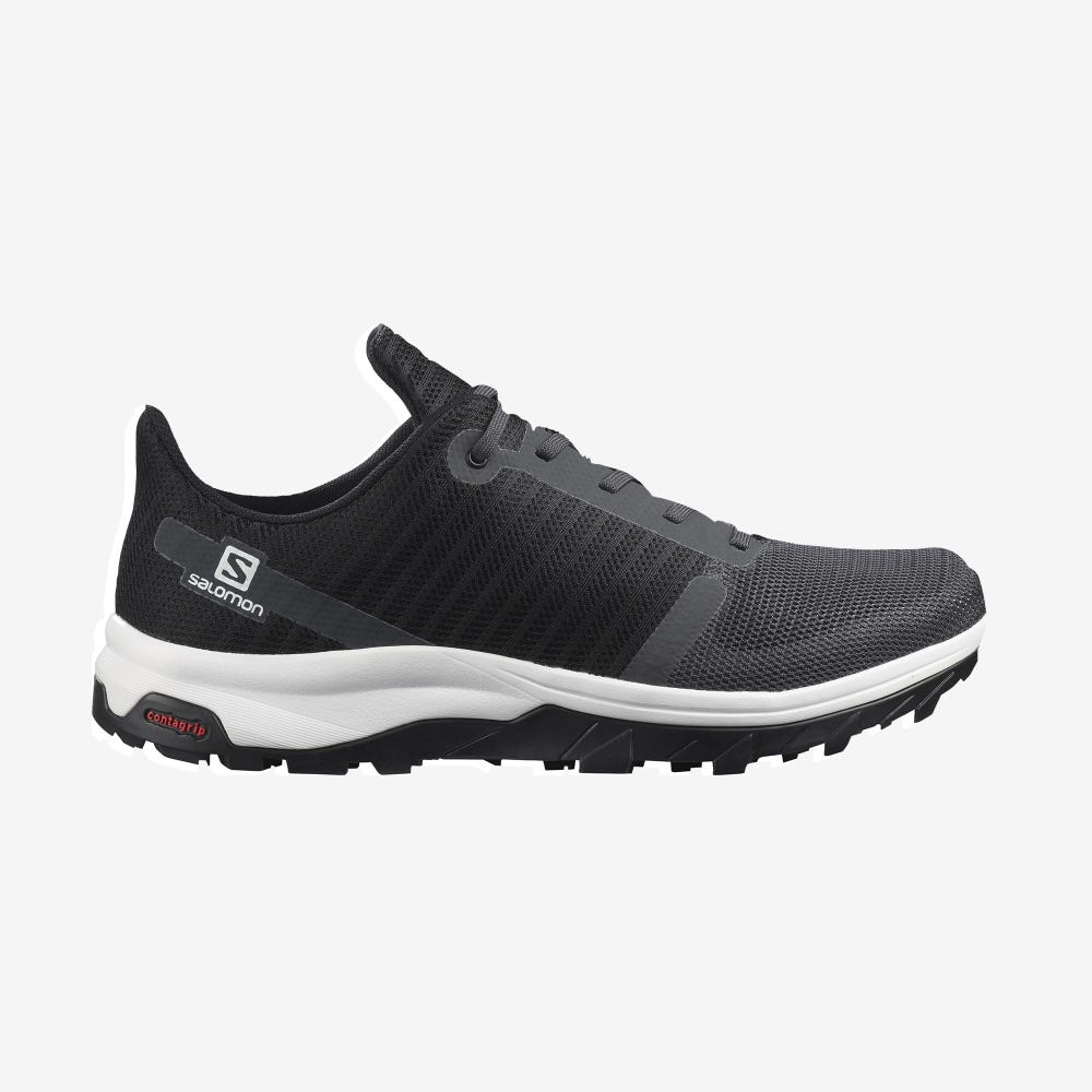 Men\'s Salomon OUTBOUND PRISM Hiking Shoes Grey/White/Black | NLYS-39607