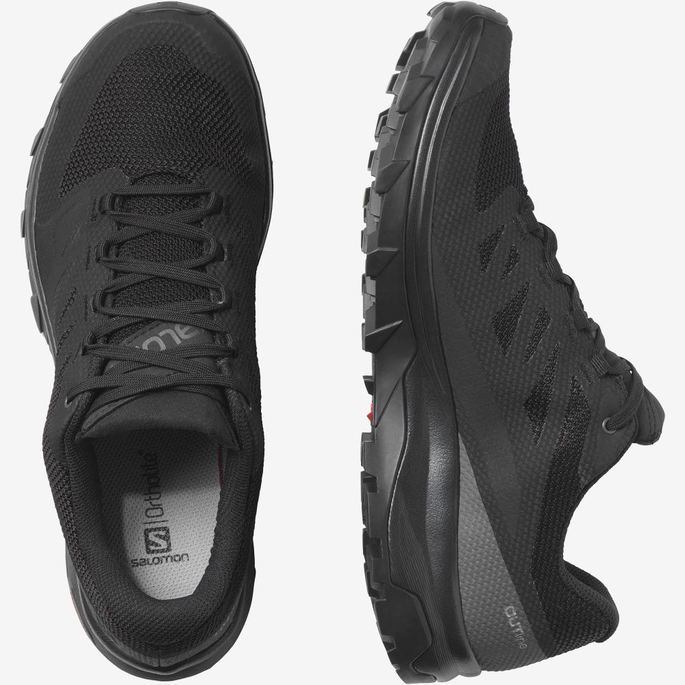Men's Salomon OUTLINE GORE-TEX Hiking Shoes Black | BEZJ-21340