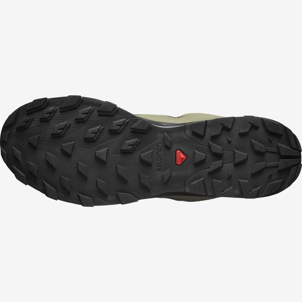 Men's Salomon OUTLINE GORE-TEX Hiking Shoes Olive/Black | HVNY-02415