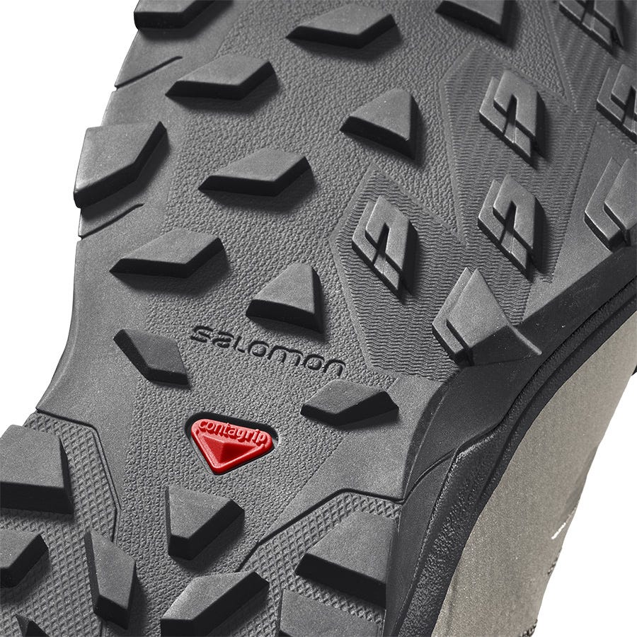 Men's Salomon OUTLINE Hiking Shoes Black/Dark Red | JDMO-48560