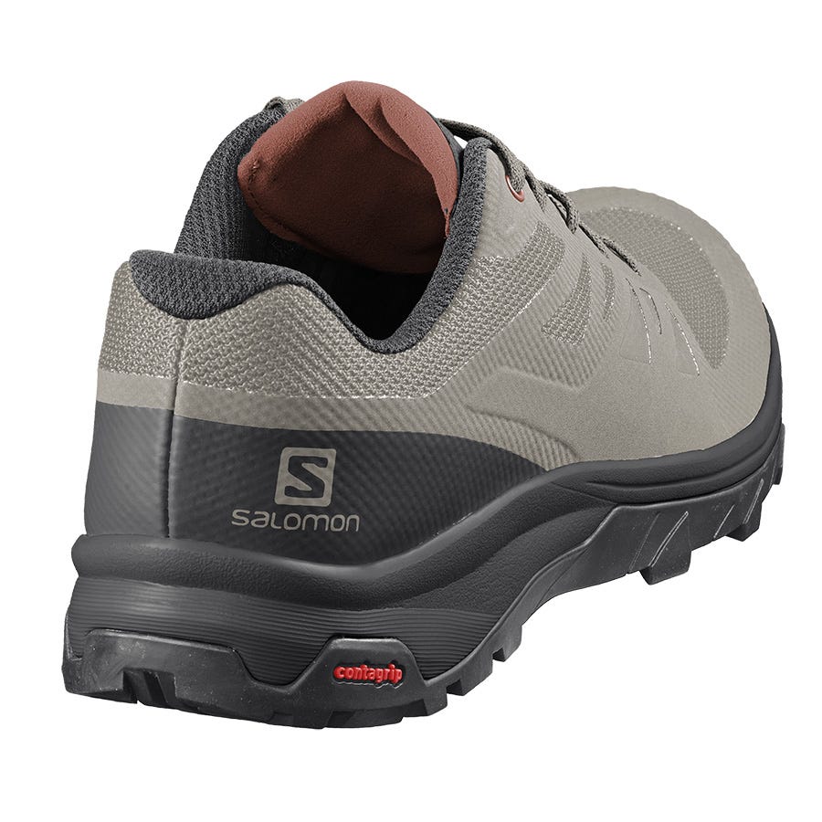 Men's Salomon OUTLINE Hiking Shoes Black/Dark Red | JDMO-48560