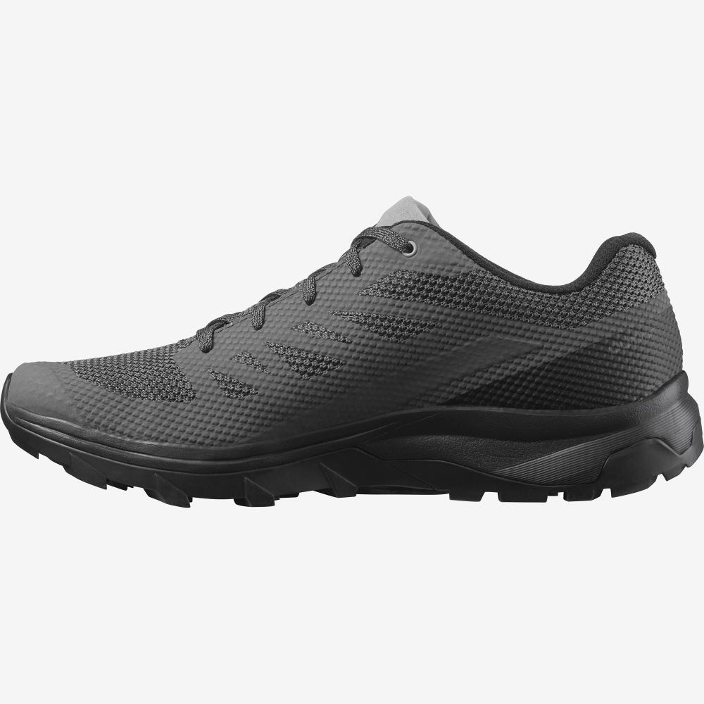Men's Salomon OUTLINE Hiking Shoes Grey/Black | QRVB-13529