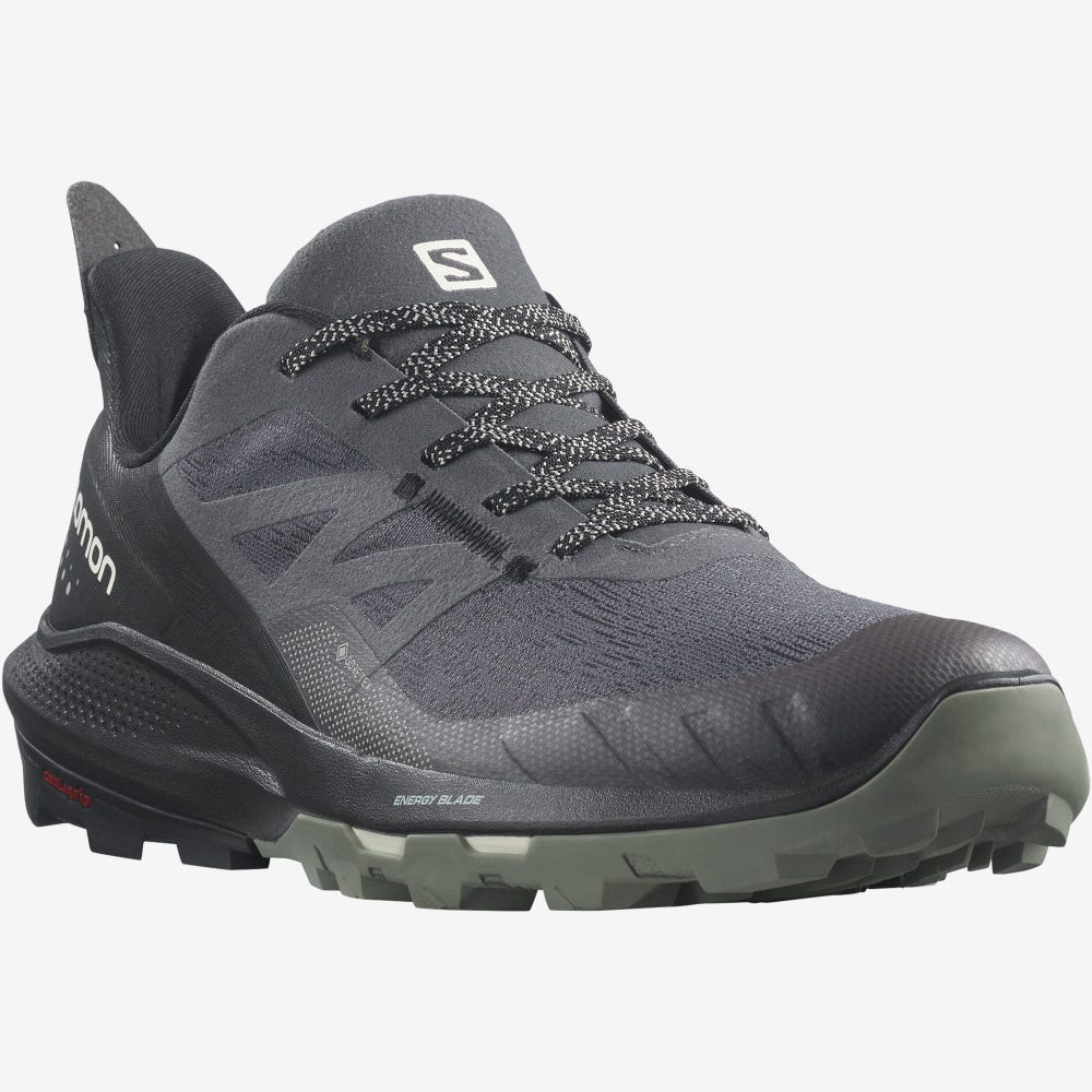 Men's Salomon OUTPULSE GORE-TEX Hiking Shoes Grey/Black | JUIM-05234