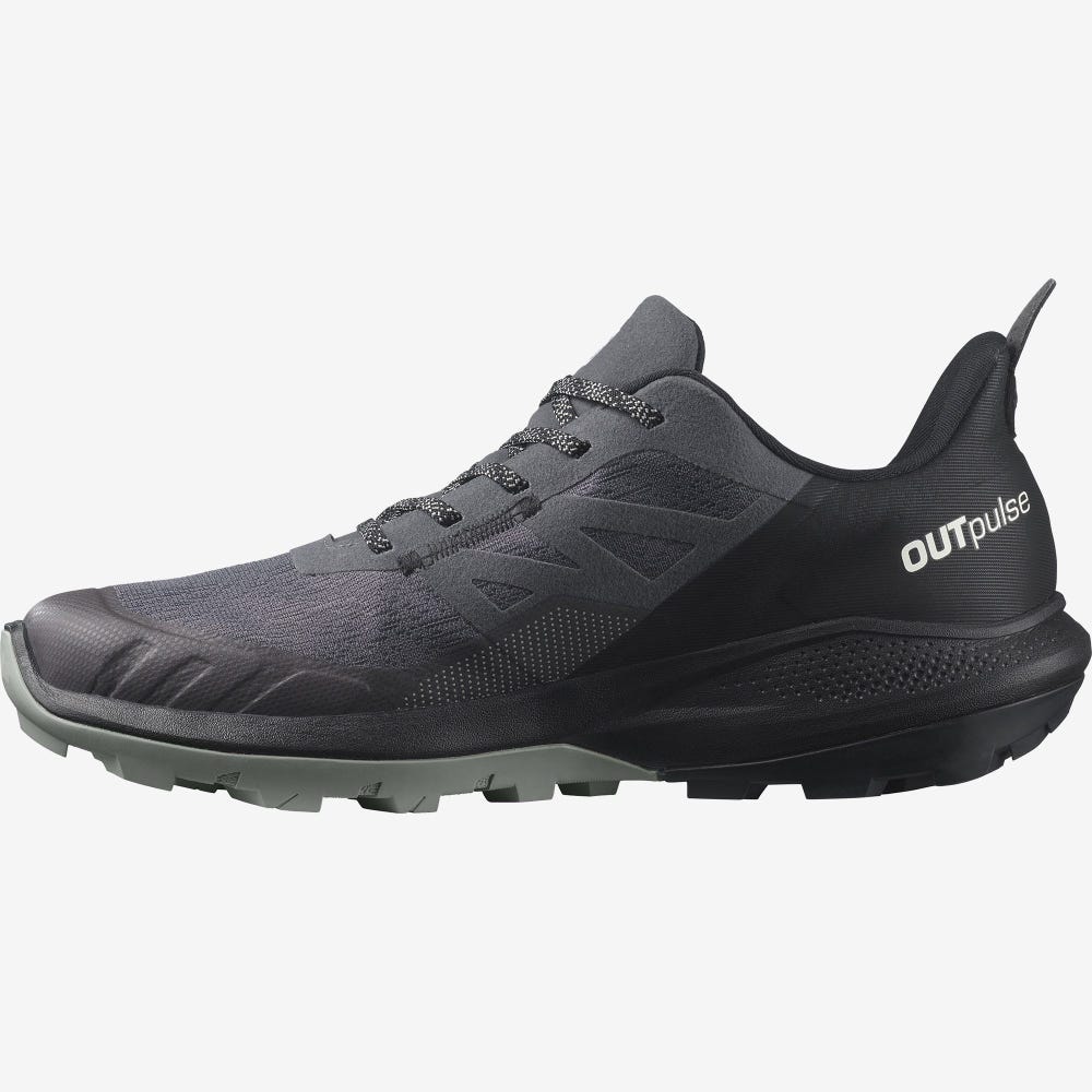 Men's Salomon OUTPULSE GORE-TEX Hiking Shoes Grey/Black | JUIM-05234