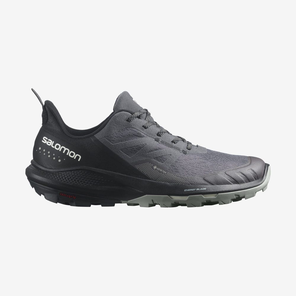 Men\'s Salomon OUTPULSE GORE-TEX Hiking Shoes Grey/Black | JUIM-05234