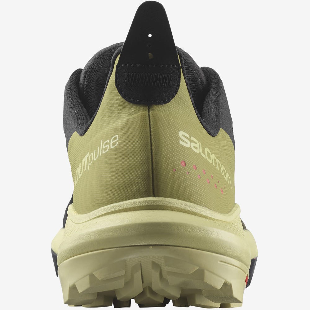 Men's Salomon OUTPULSE Hiking Shoes Black/Green/Red | DVGC-30482