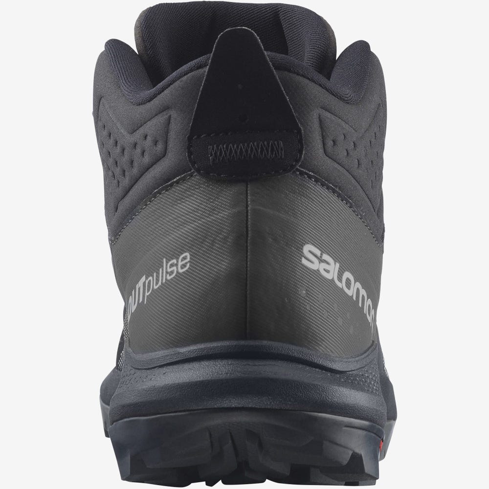 Men's Salomon OUTPULSE MID GORE-TEX Hiking Boots Black/Light Yellow | GAWF-59340